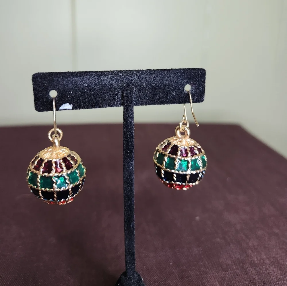 Festive Dangle Ball Earrings